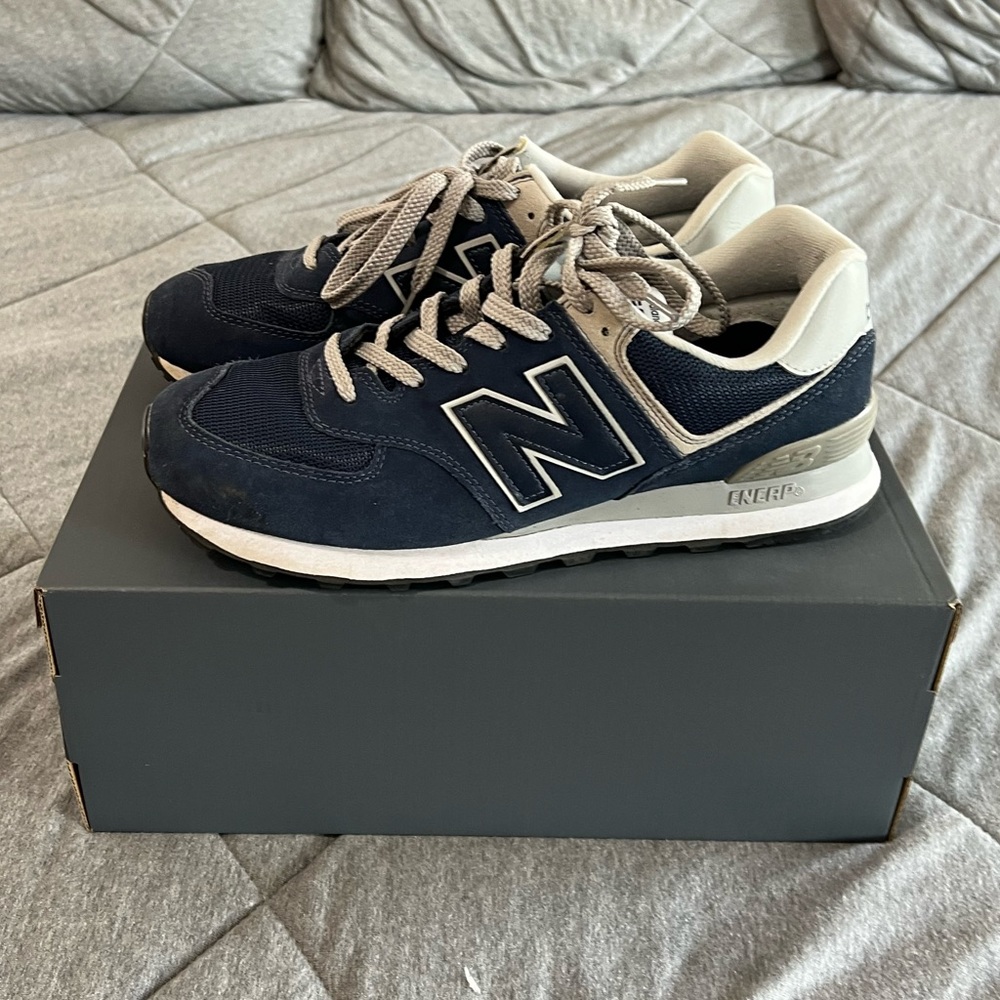 Mens New Balance 574 Navy Size 10